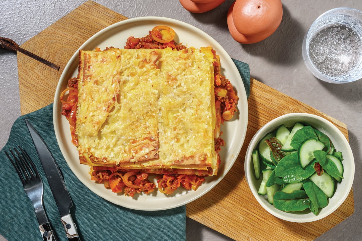 Cheesy Beef & Bacon Ragu Lasagne