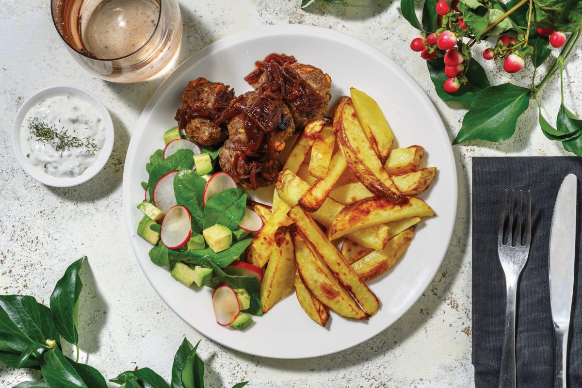 Beef, Currant & Almond Rissoles