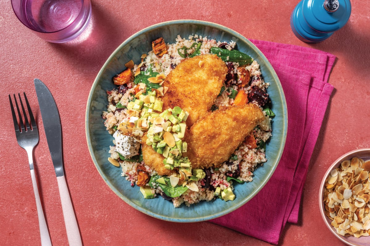 Plant-Based Crumbed Chick'n & Couscous Bowl