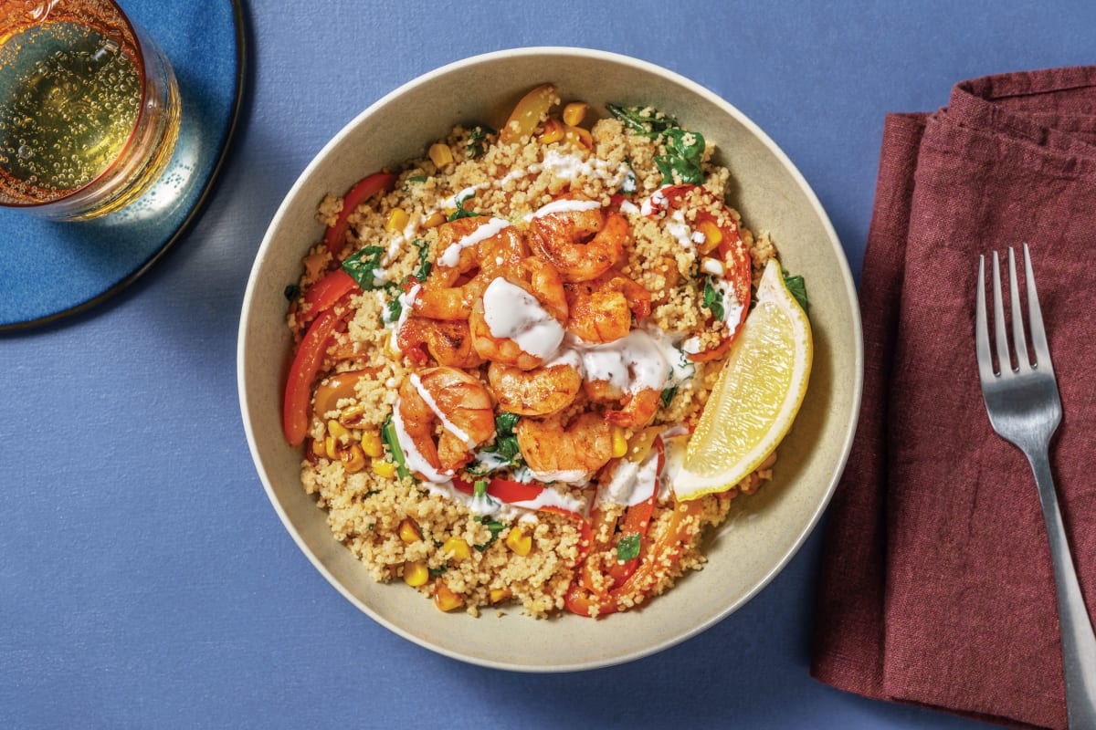 Double Caribbean Prawns & Couscous Bowl