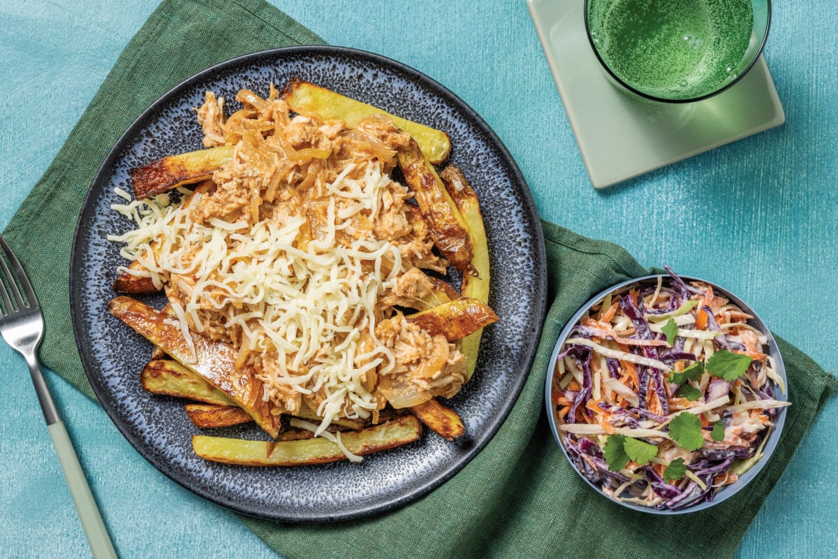 Easy Double BBQ Pulled Chicken & Loaded Fries