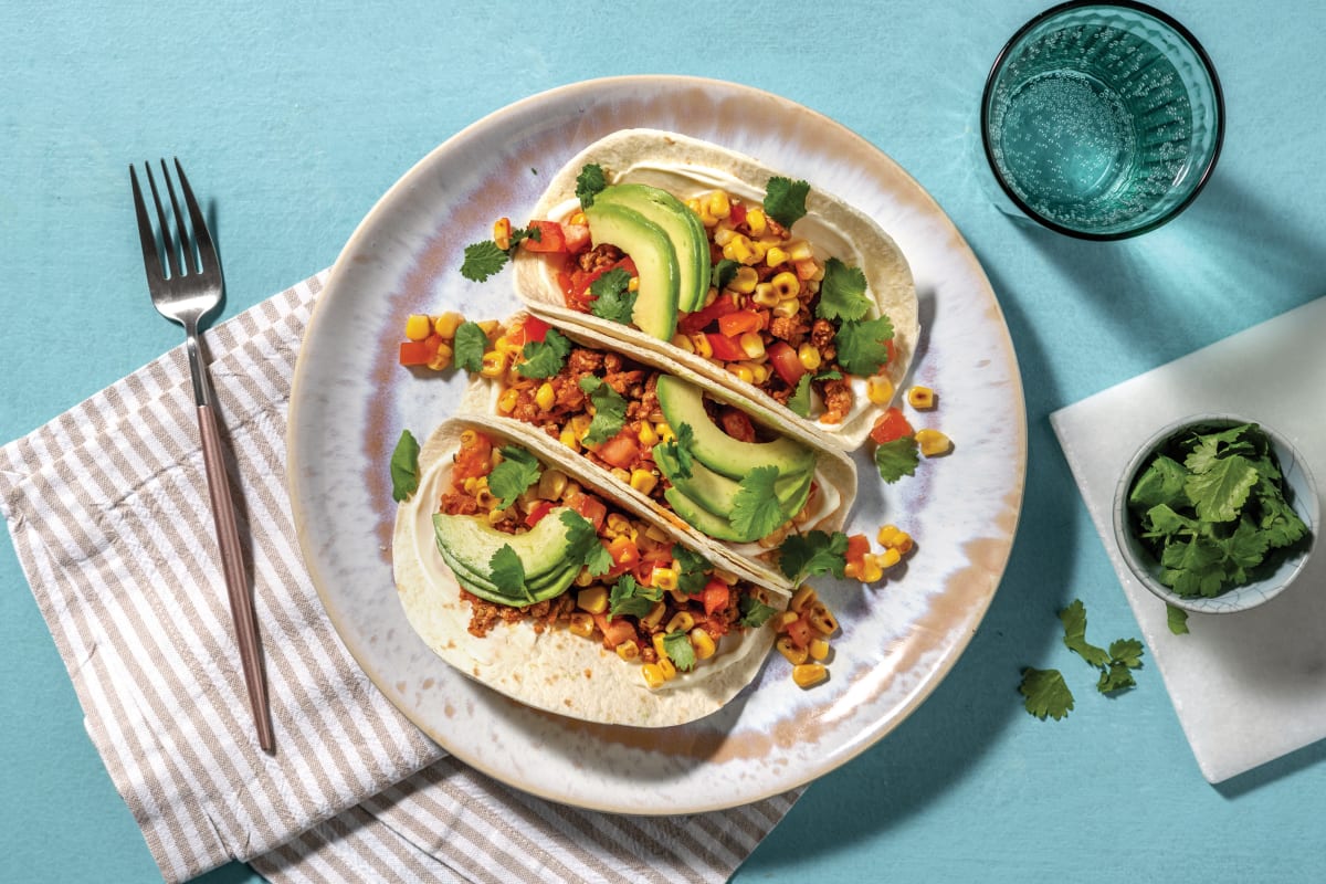 Tex-Mex Beef & Avocado Tacos