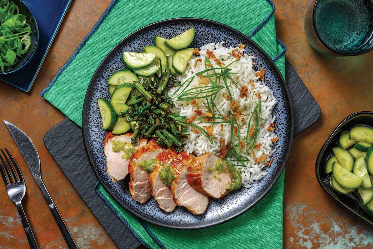 Char Siu Pork & Sesame Soy Greens