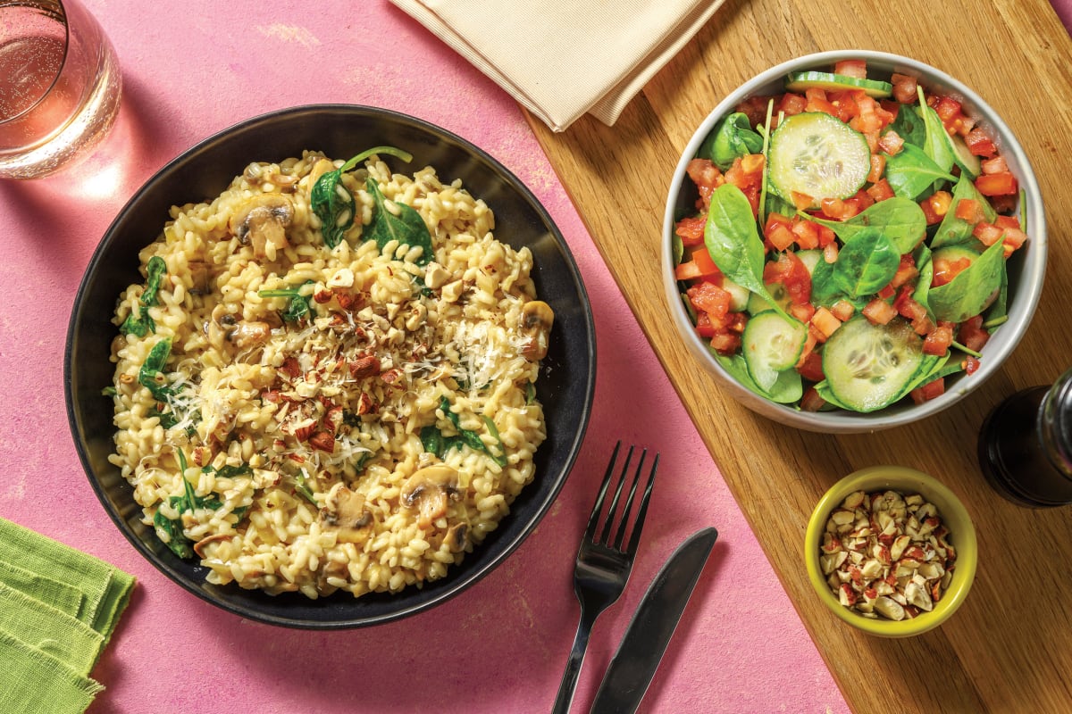 Hearty Mushroom, Chorizo & Spinach Risotto