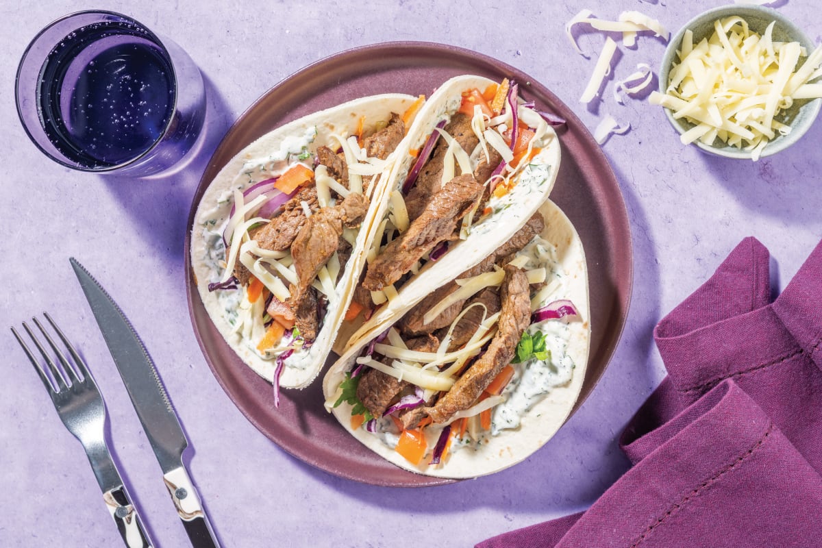 Easy Pan-Fried Beef & Cheddar Tacos