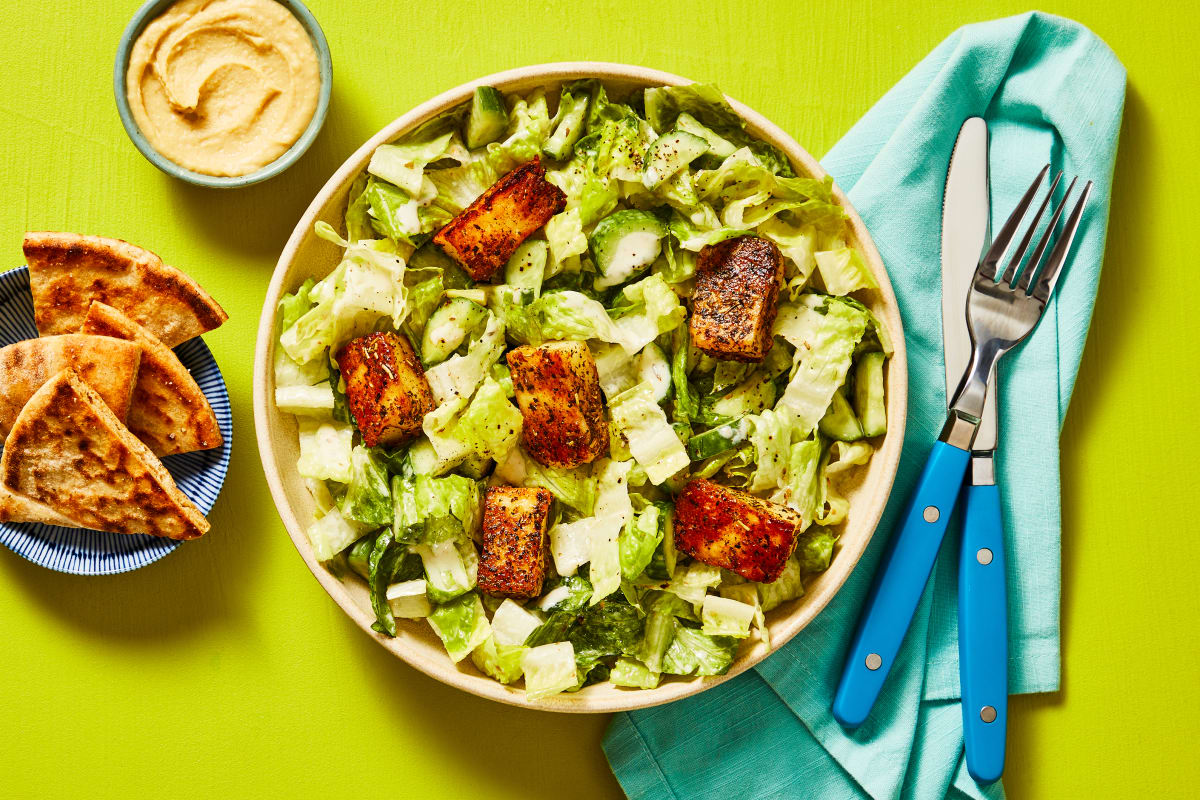 Grilled Tunisian-Spiced Halloumi Salad