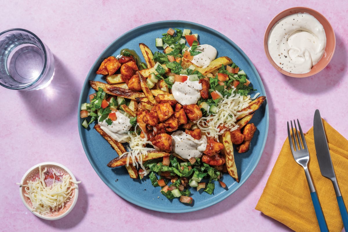 Easy BBQ Chicken & Salsa Loaded Fries