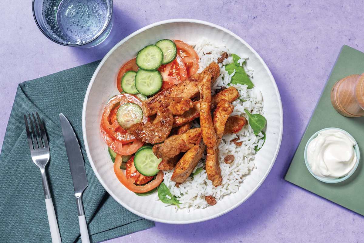 Moroccan-Spiced Pork & Currant Rice