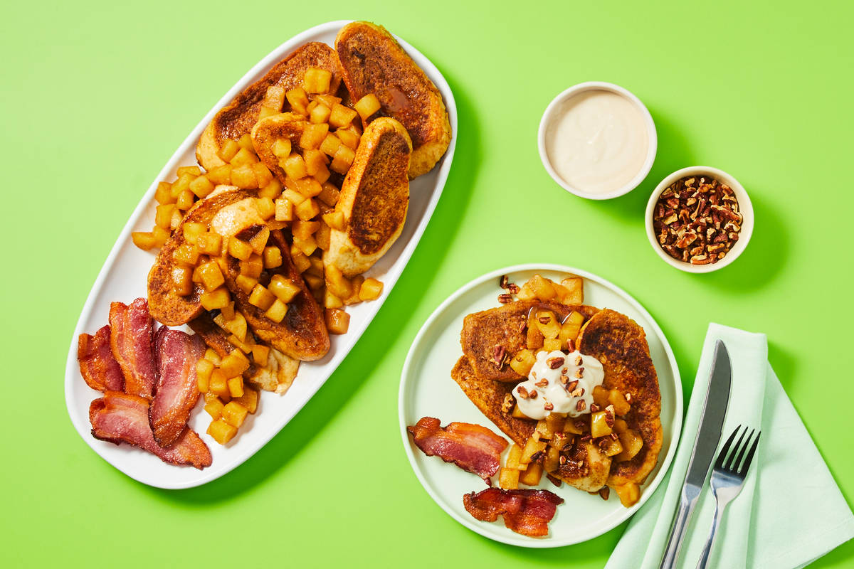 Cinnamon Apple French Toast with Bacon Recipe HelloFresh