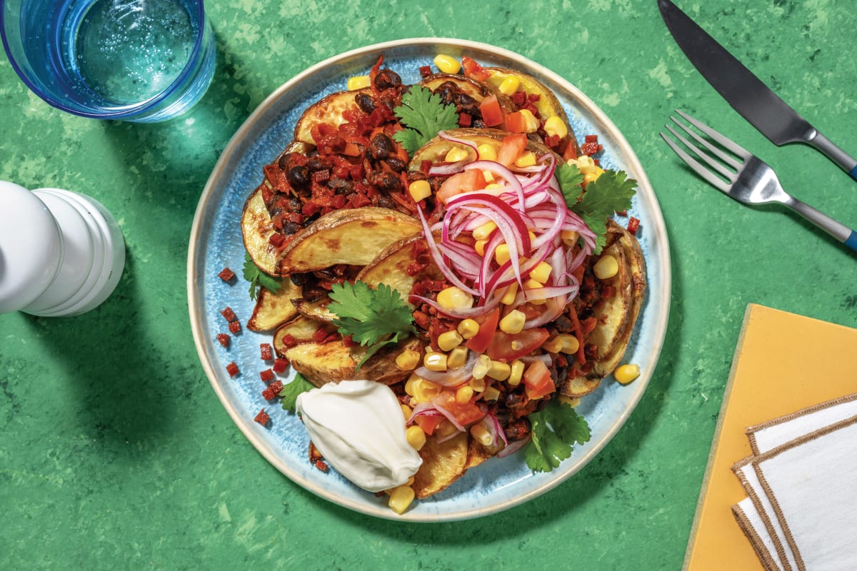 Plant-Based Fiery Bac'n & Bean Loaded Wedges