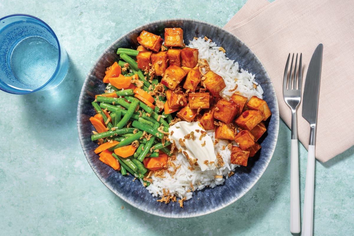 Sweet Chilli Tofu & Garlicky Veggies