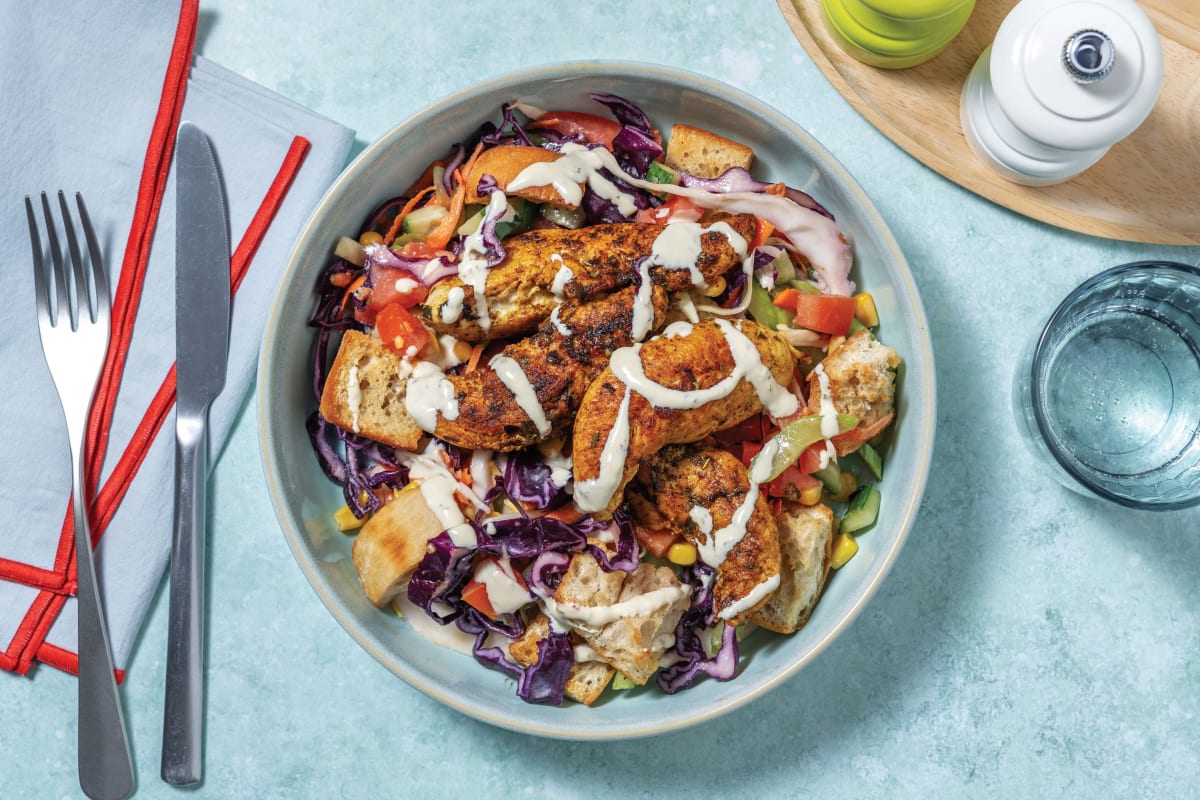 Quick Savoury Chicken & Deluxe Fetta-Crouton Salad