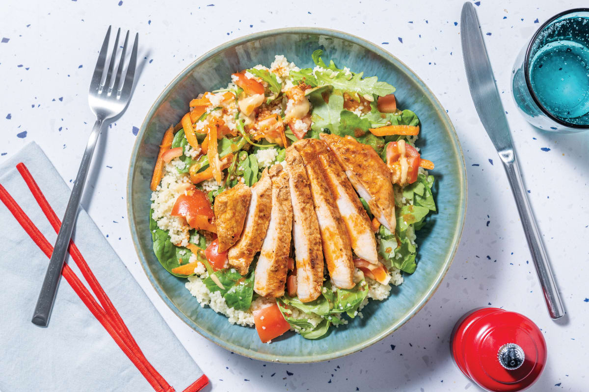 Sweet Chilli-Glazed Pork & Carrot Couscous