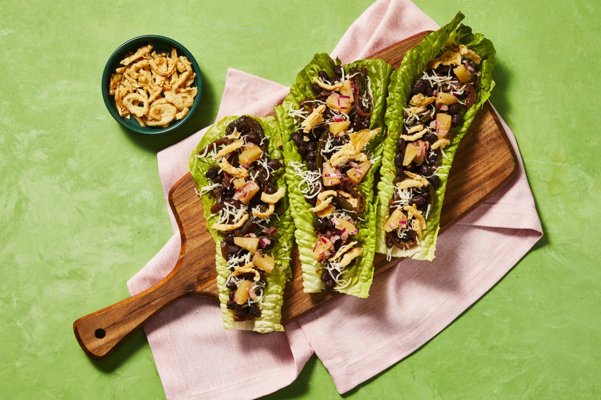 BBQ Black Bean & Mozz Lettuce Wraps