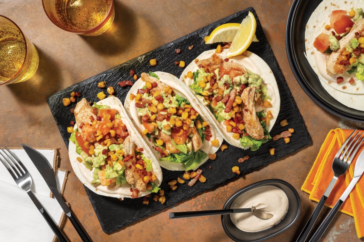 Mexican Chicken & Bacon-Corn Tacos