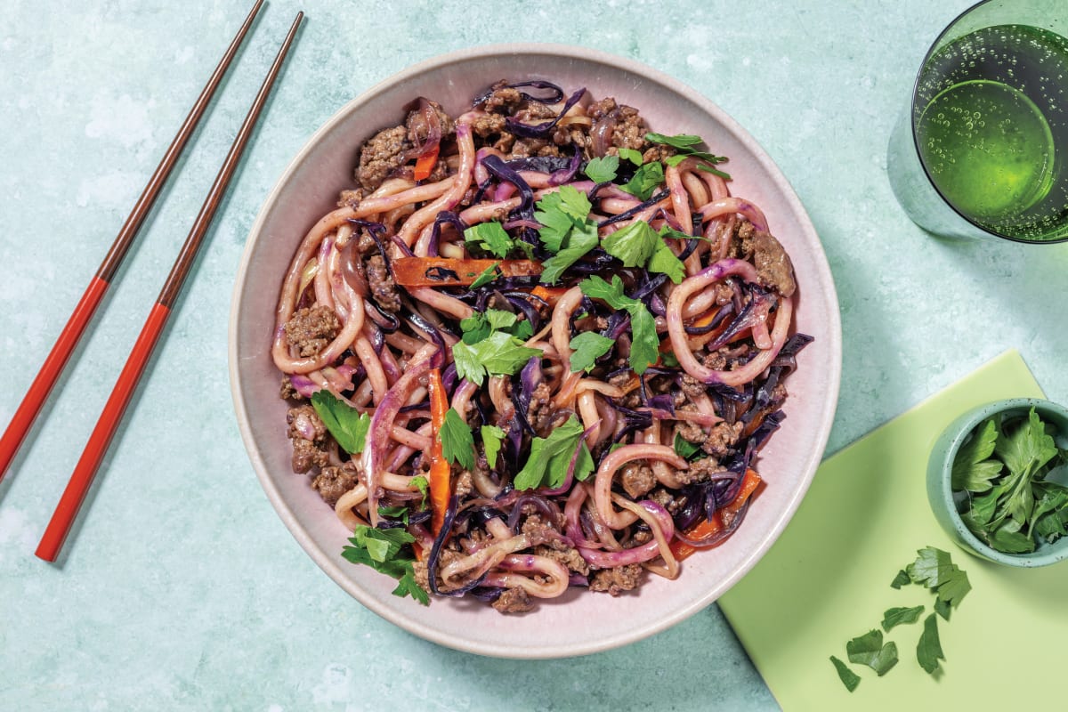 Sweet-Soy Double Veggie Mince & Noodle Stir-Fry