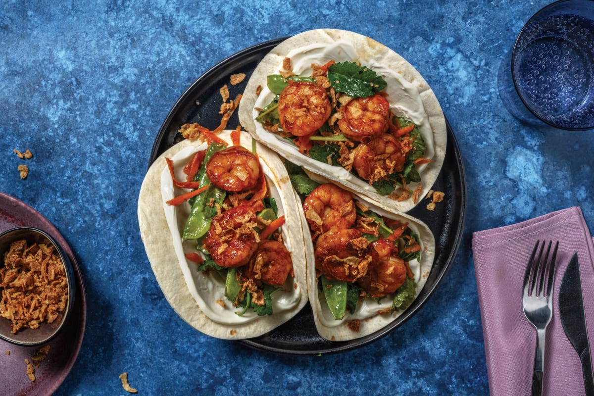 Honey-Soy Prawn Tacos