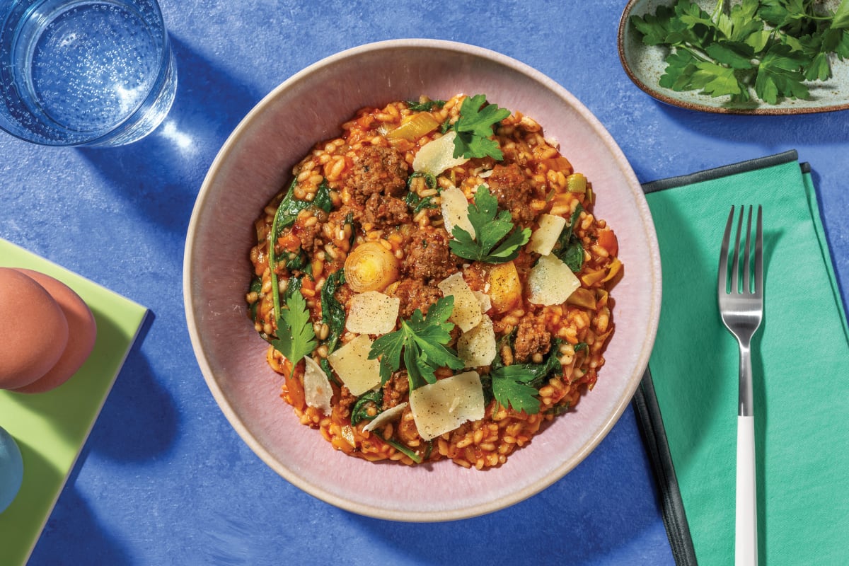 Herby Italian Beef & Leek Risotto