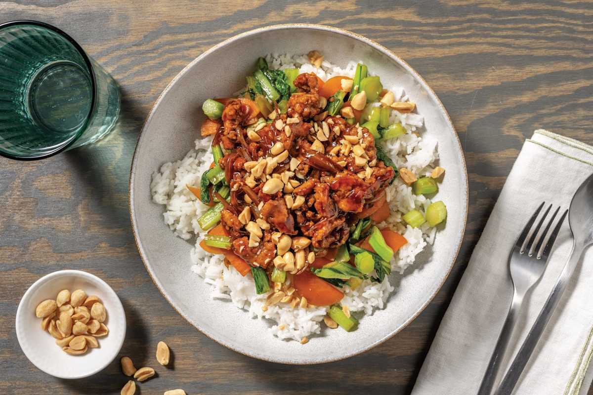 Sticky Beef Mince Stir-Fry & Garlic Rice