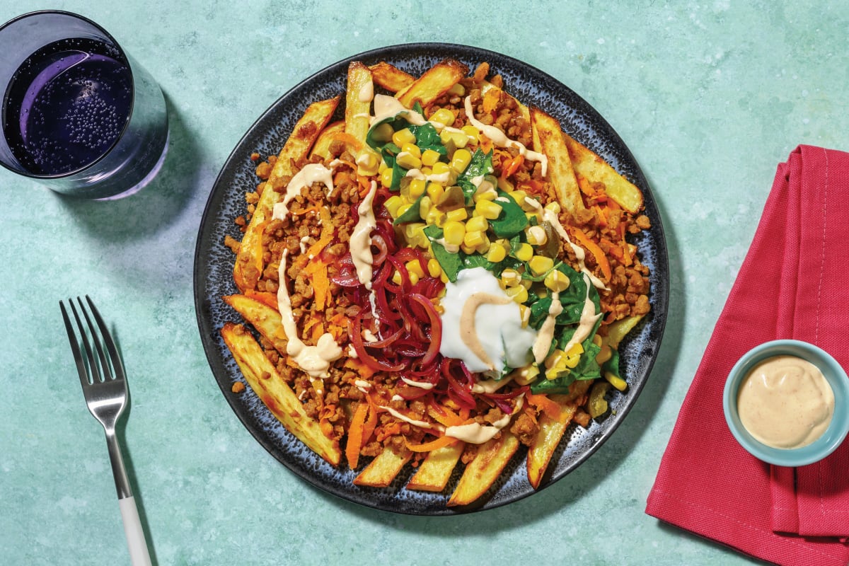 Plant-Based Mince Loaded Fries