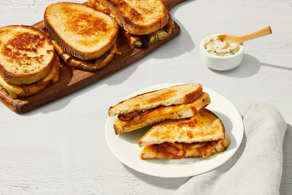 French Onion Grilled Cheese with Gouda
