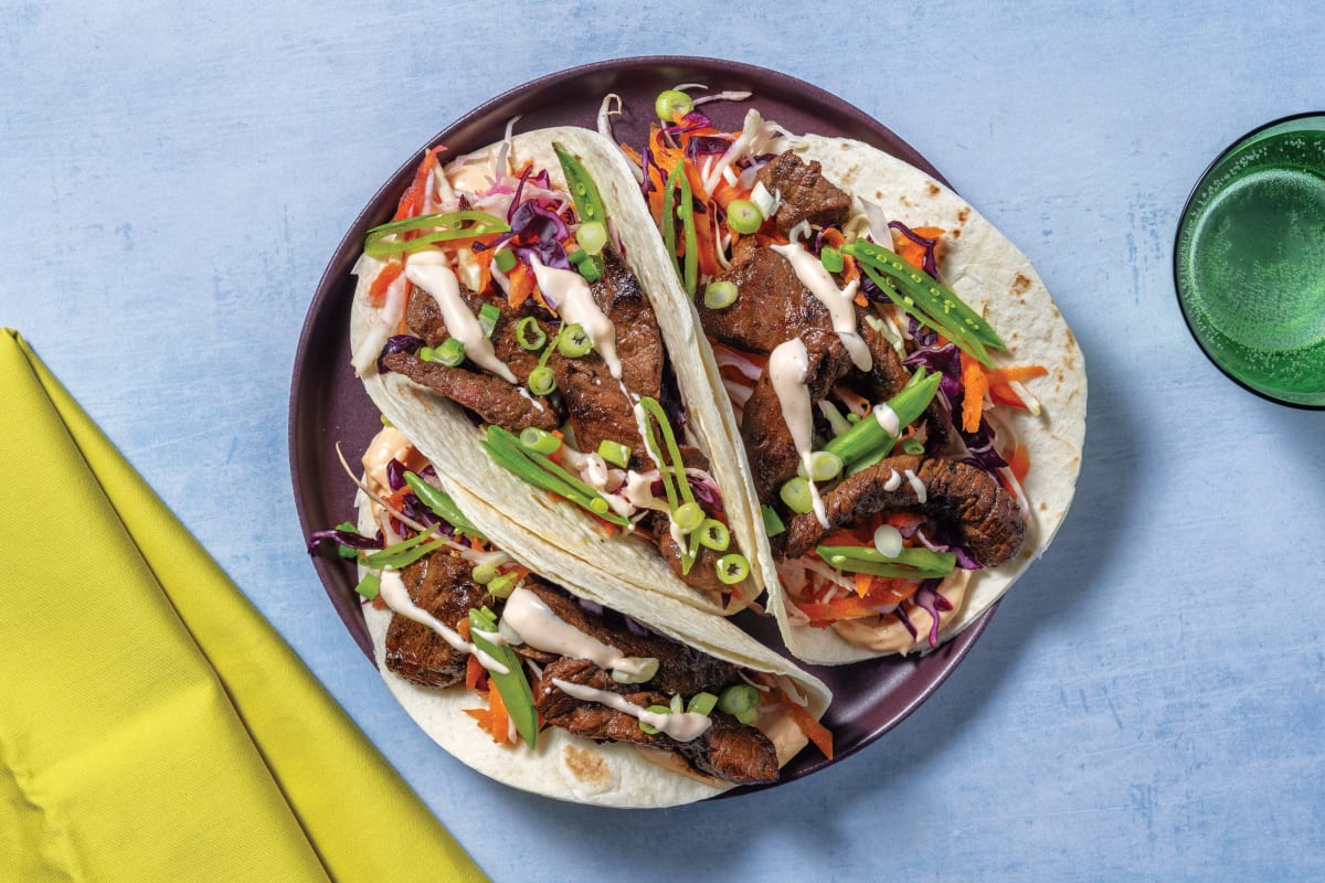 Easy Sticky Sweet-Soy Beef Tacos