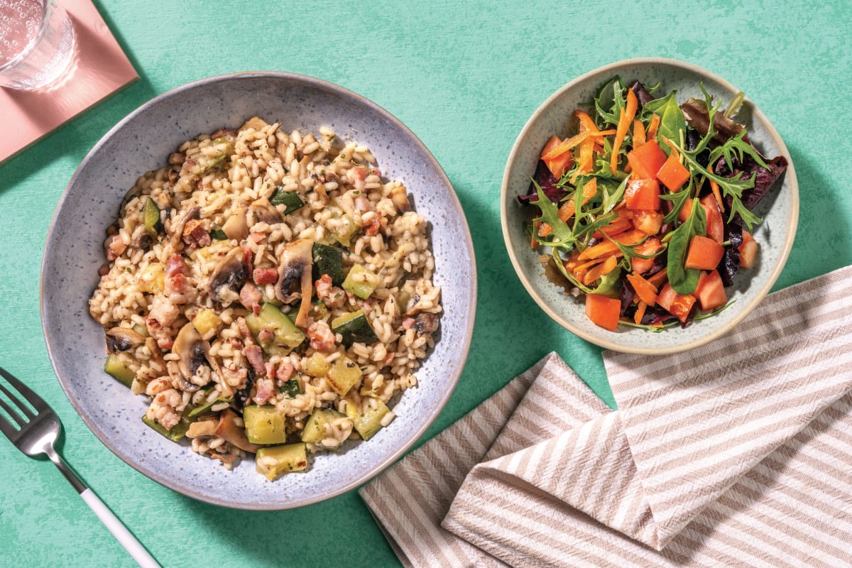 Double Bacon, Mushroom & Parsley Risotto