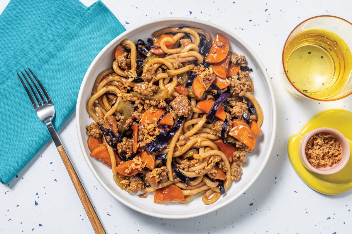 Sticky Beef & Veggie Udon Stir-Fry