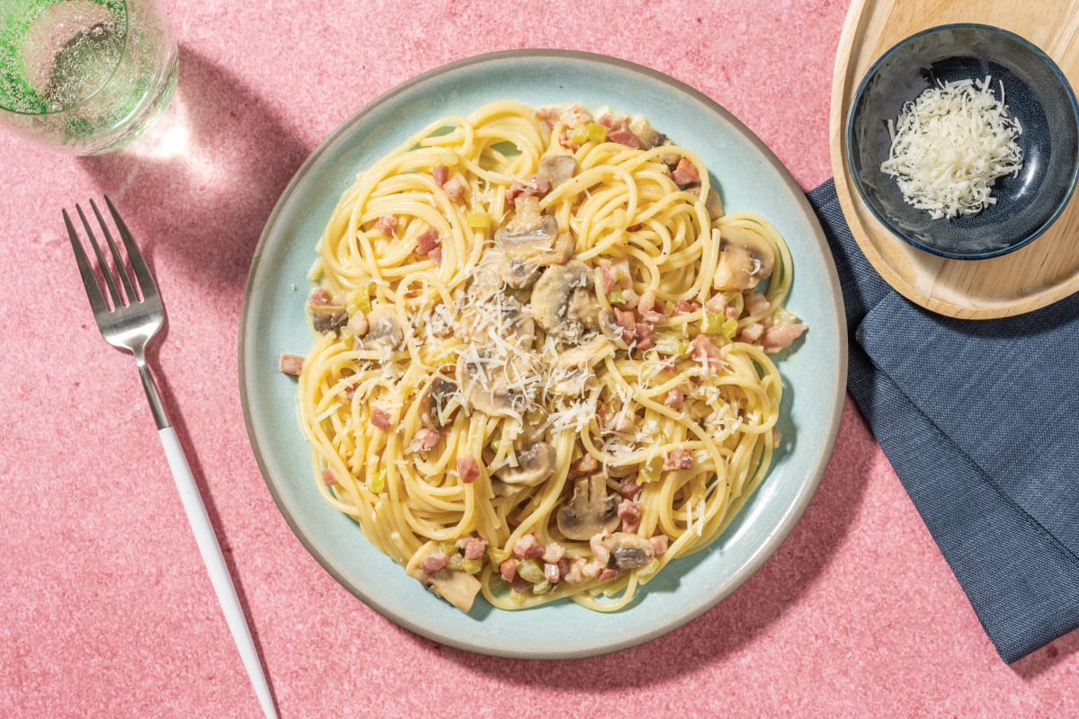 Bacon & Mushroom Spaghetti Recipe HelloFresh