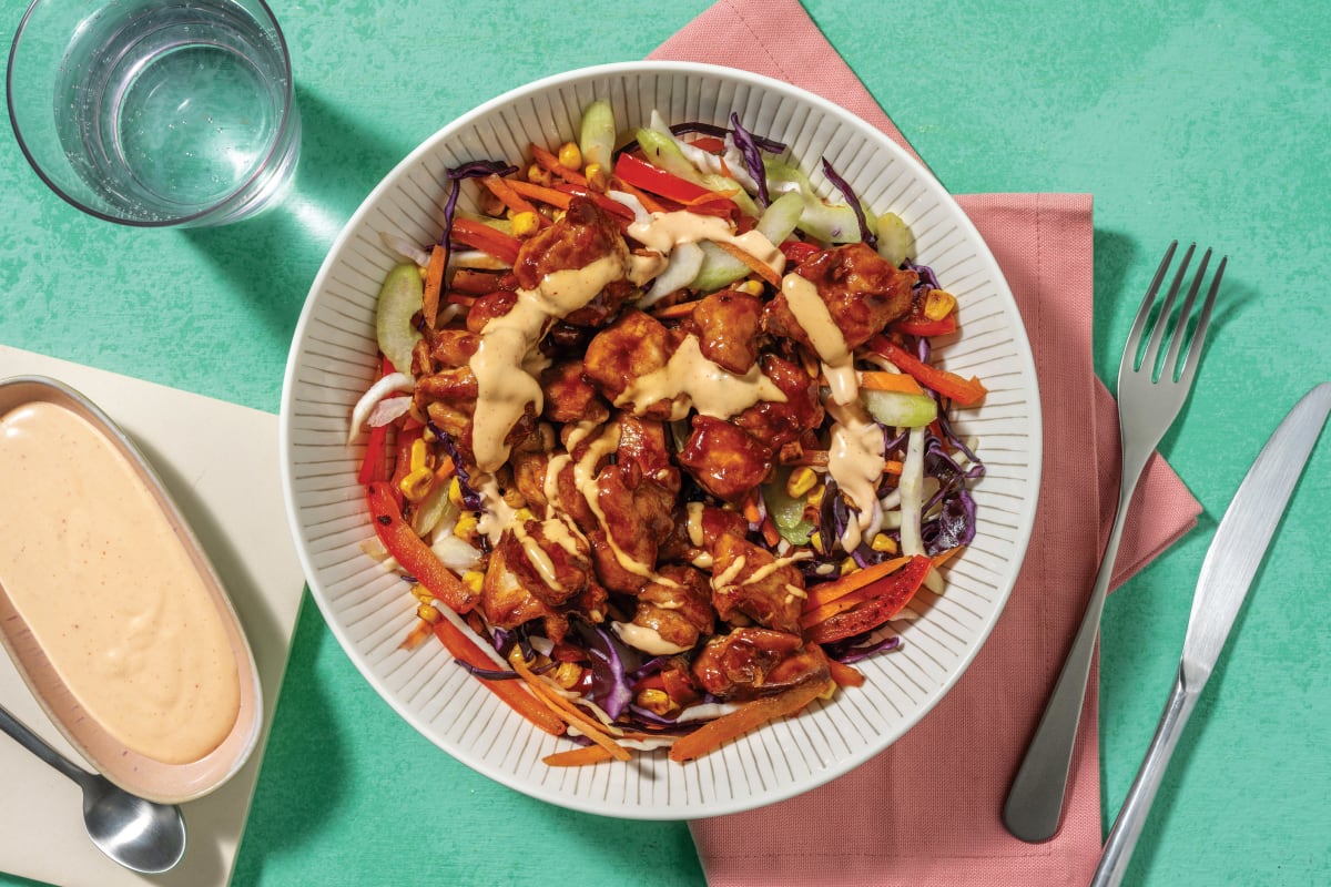 Korean-Style Chicken & Capsicum-Corn Slaw