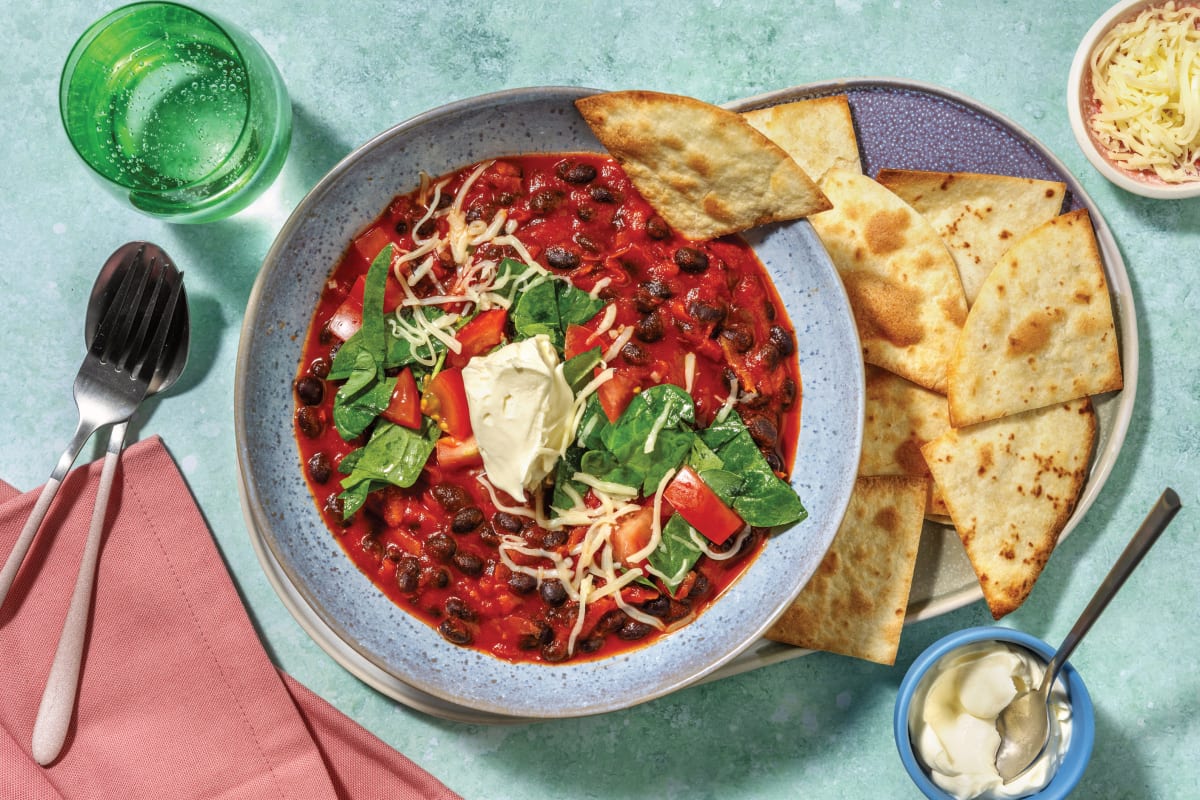 One-Pan American Black Bean Chilli