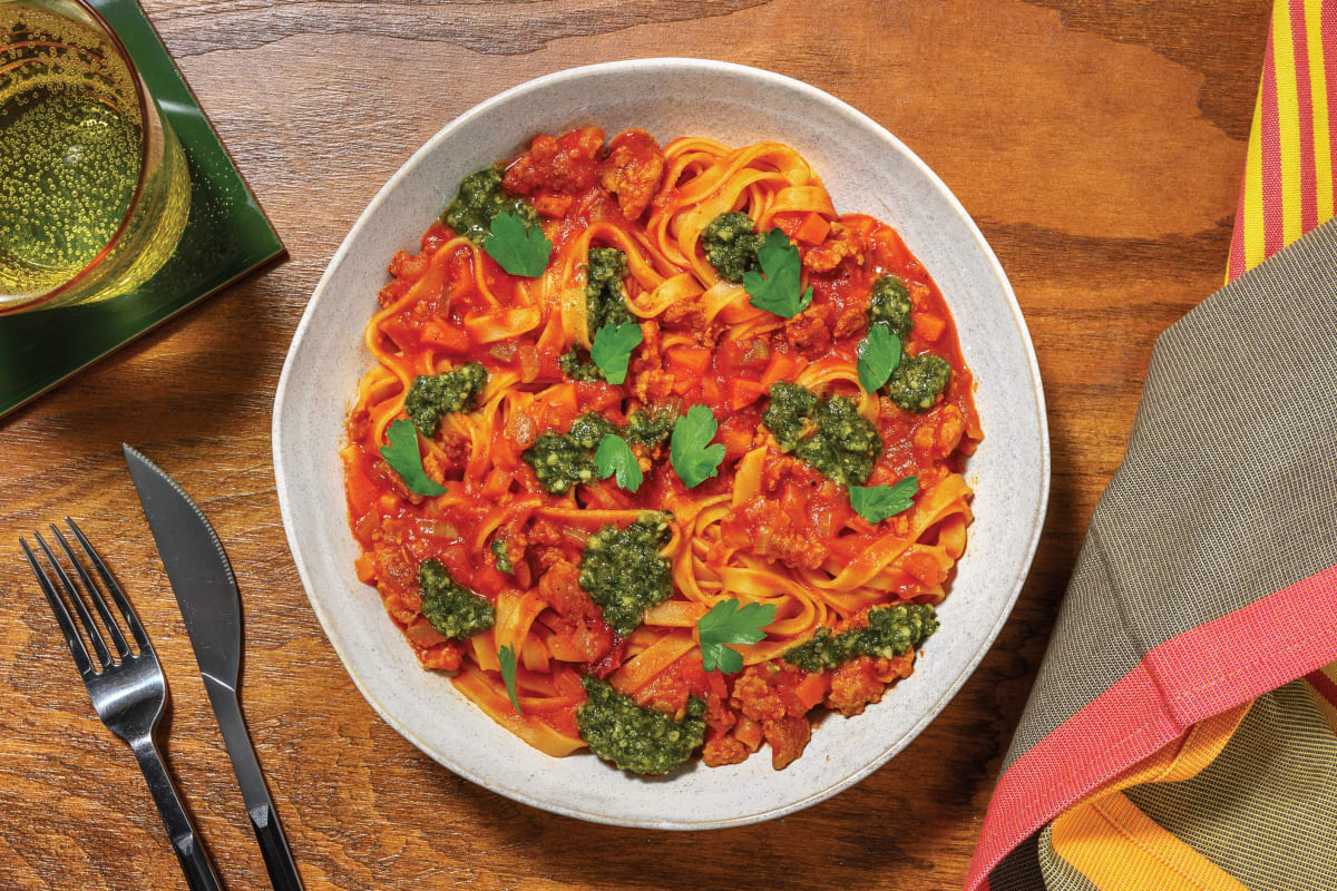 Plant-Based Mince Ragu Fettuccine