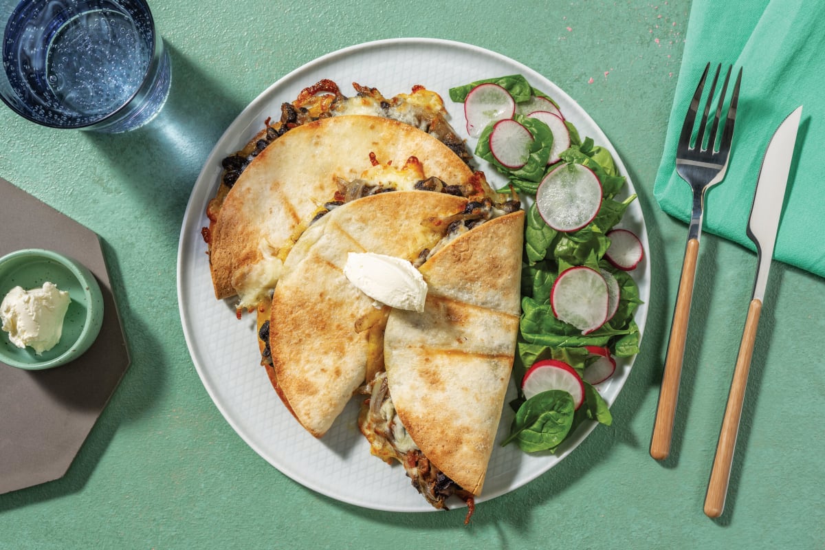 Extra Cheesy Mexican Kidney Bean Quesadillas