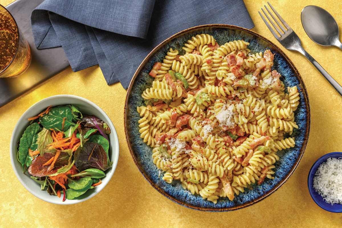 Swift Bacon Pesto Penne