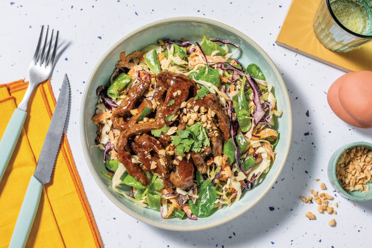 Quick Sweet Chilli Beef & Slaw Bowl