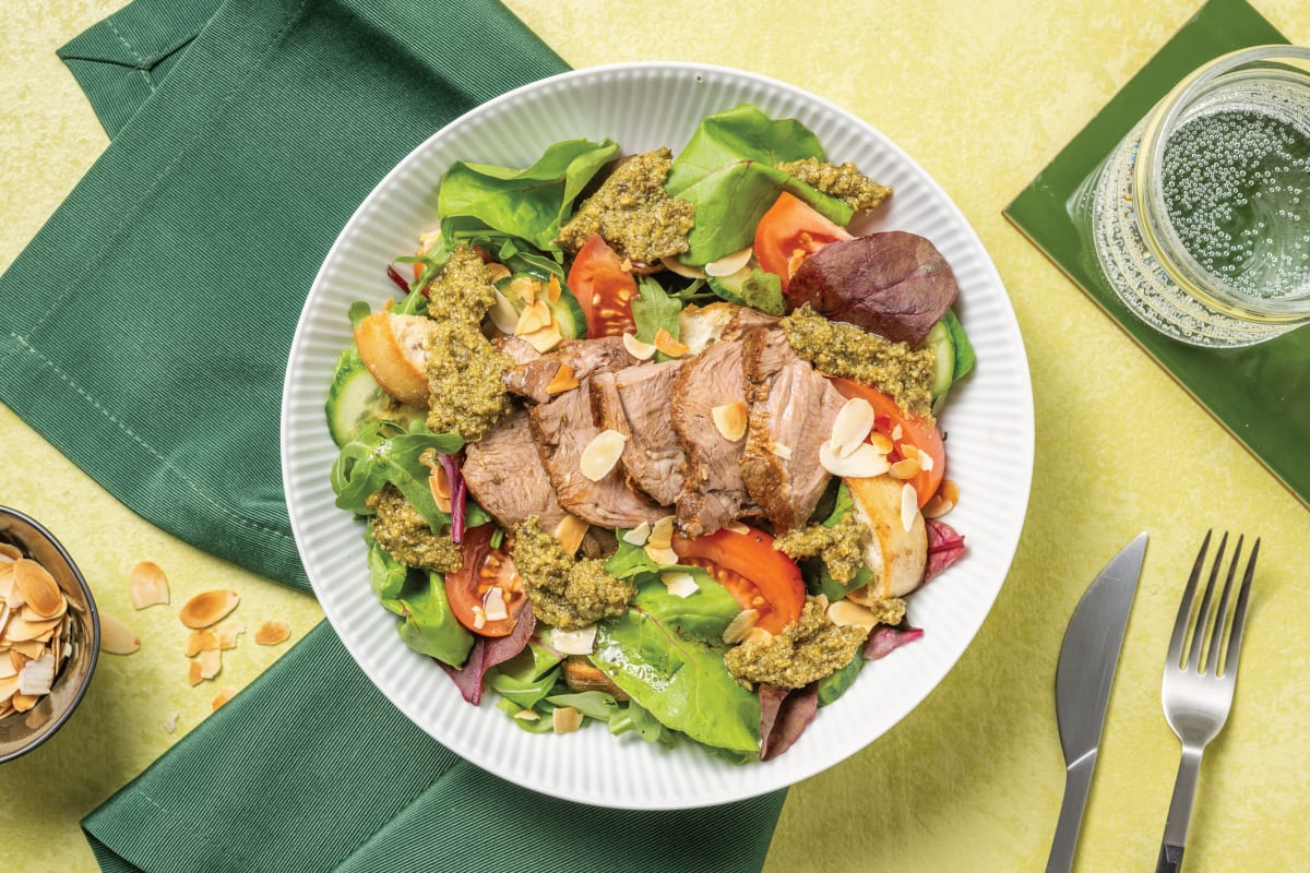 Herby Double Roast Lamb & Panzanella-Style Salad