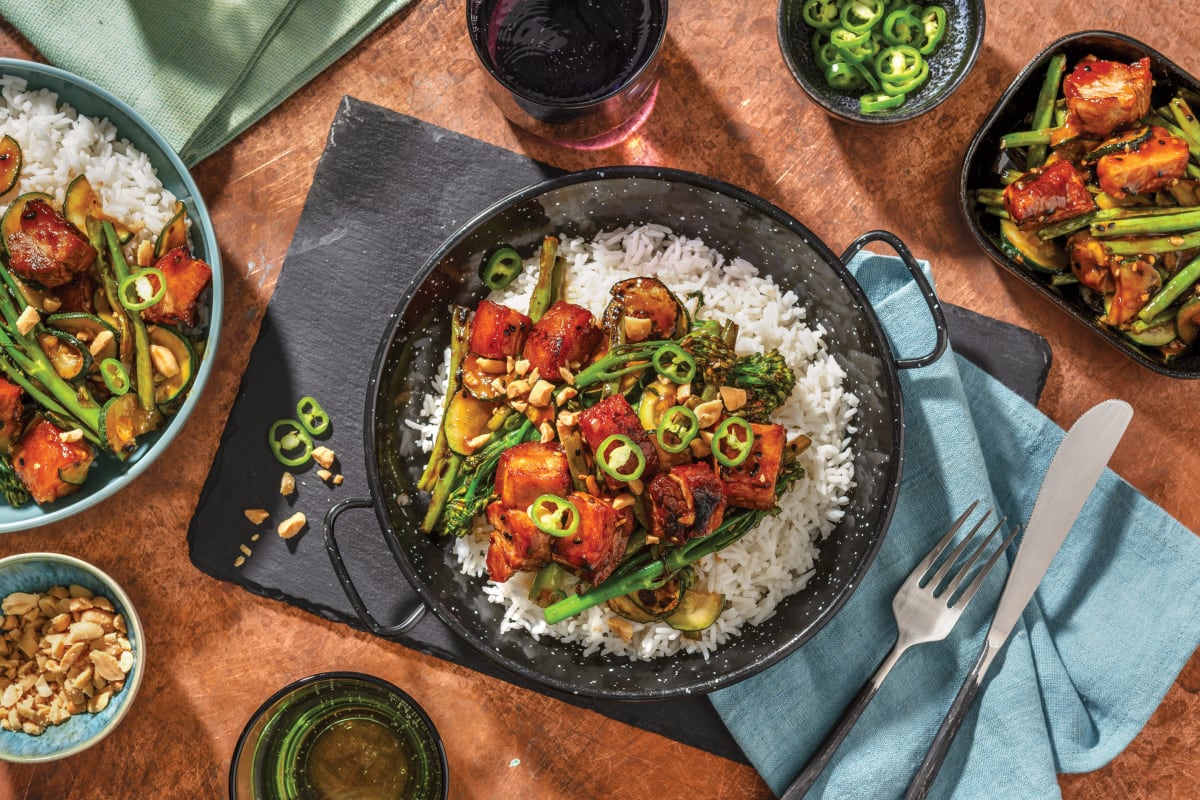 Char Siu Pork Belly & Stir-Fried Greens