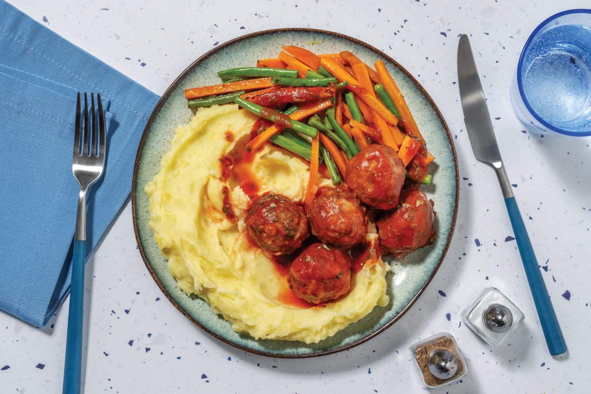 Cheesy Lamb Meatballs & Italian Sauce