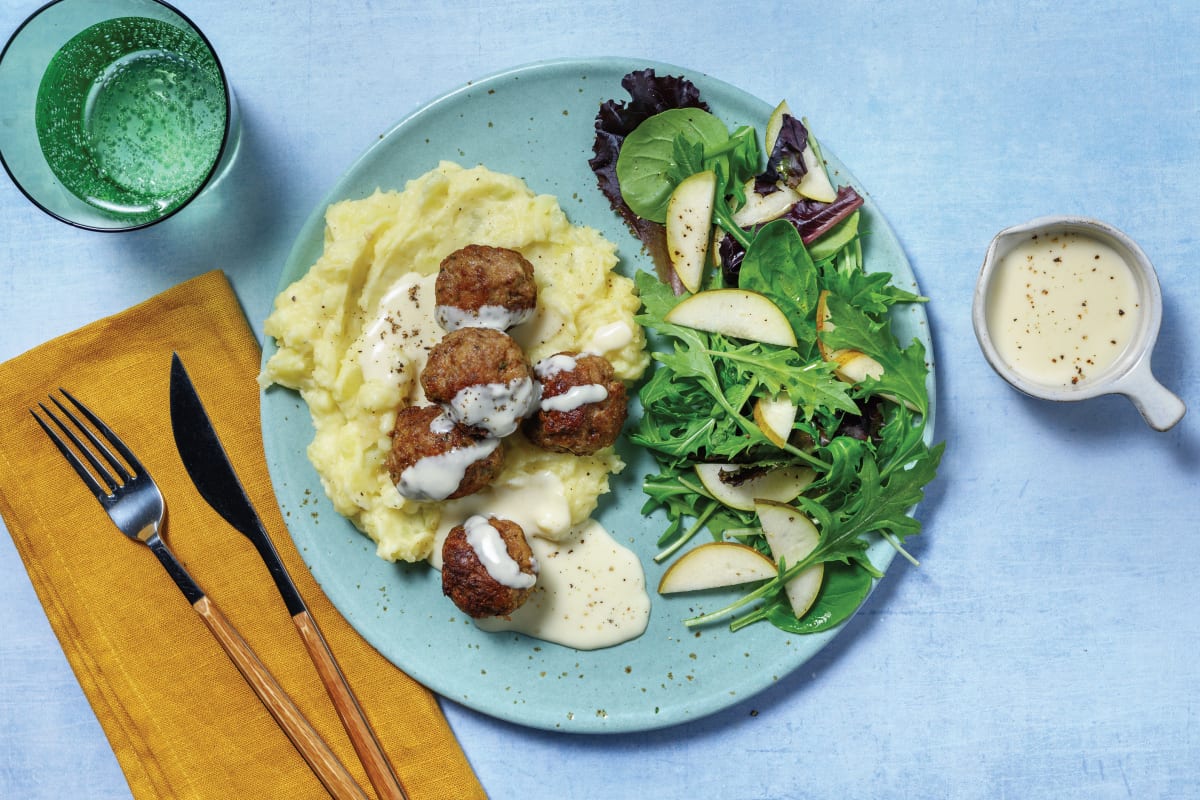 Pork Meatballs & Creamy Horseradish Sauce