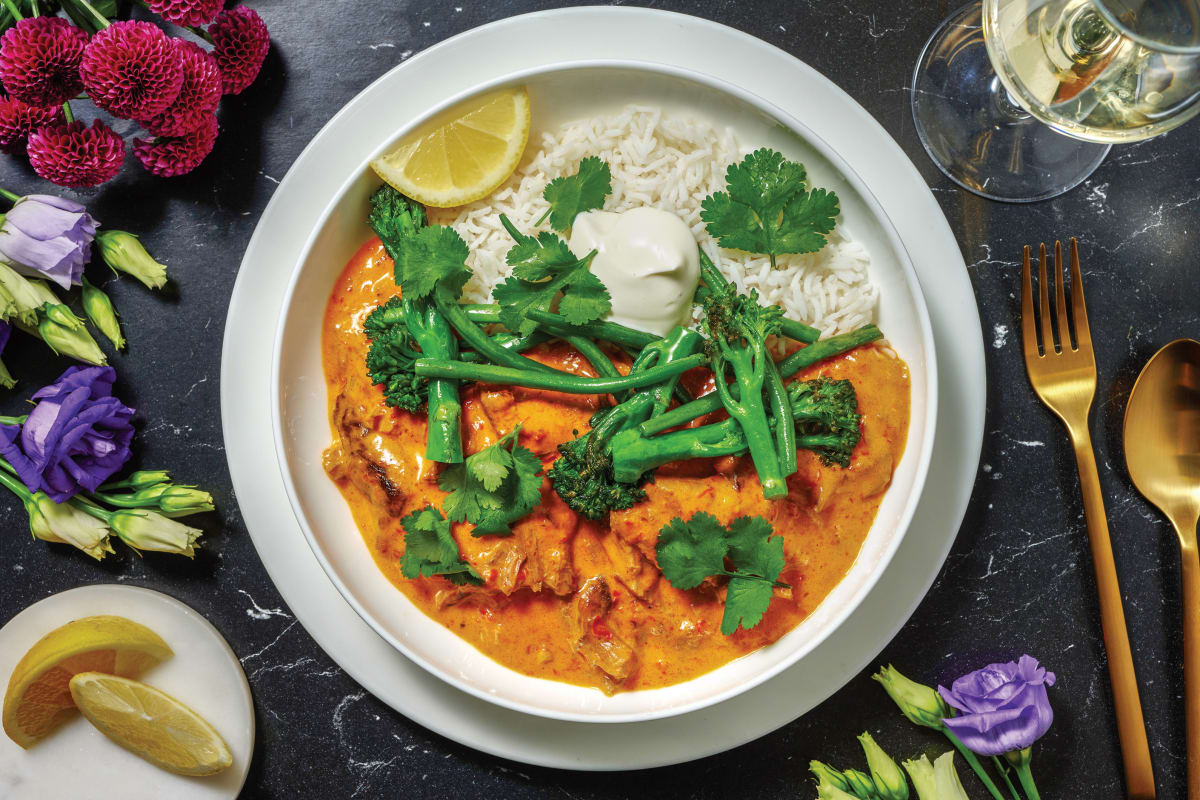 Lamb Shoulder Korma & Garlic Greens