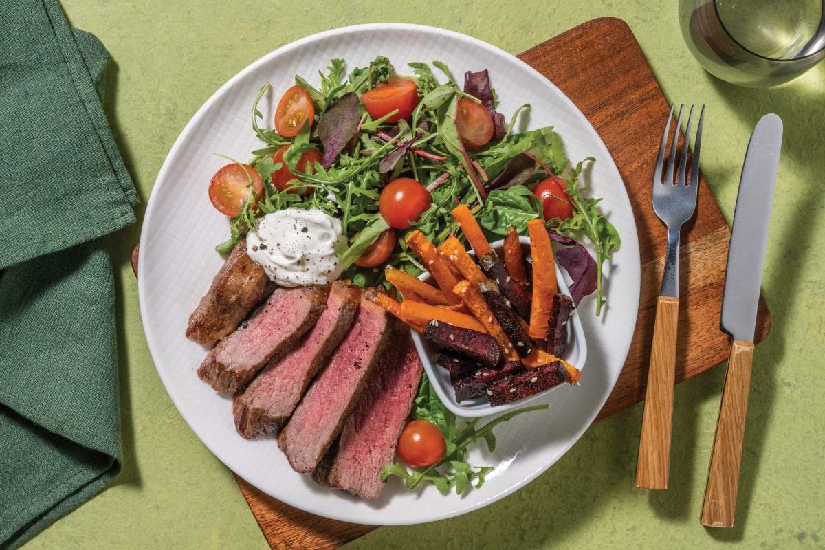 Double Moroccan Beef Rump & Sesame Veggie Fries