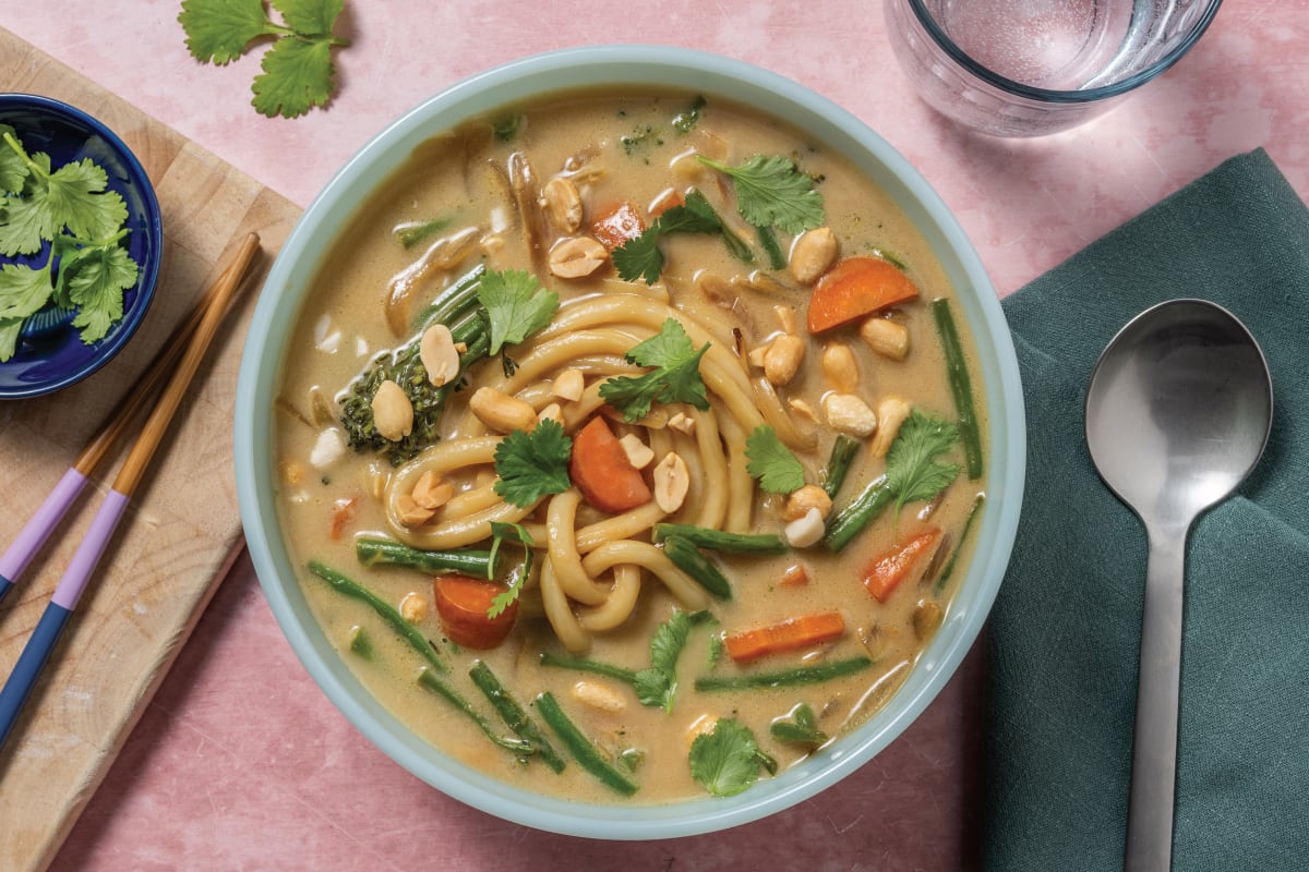 Golden Coconut Veggie Udon Noodles