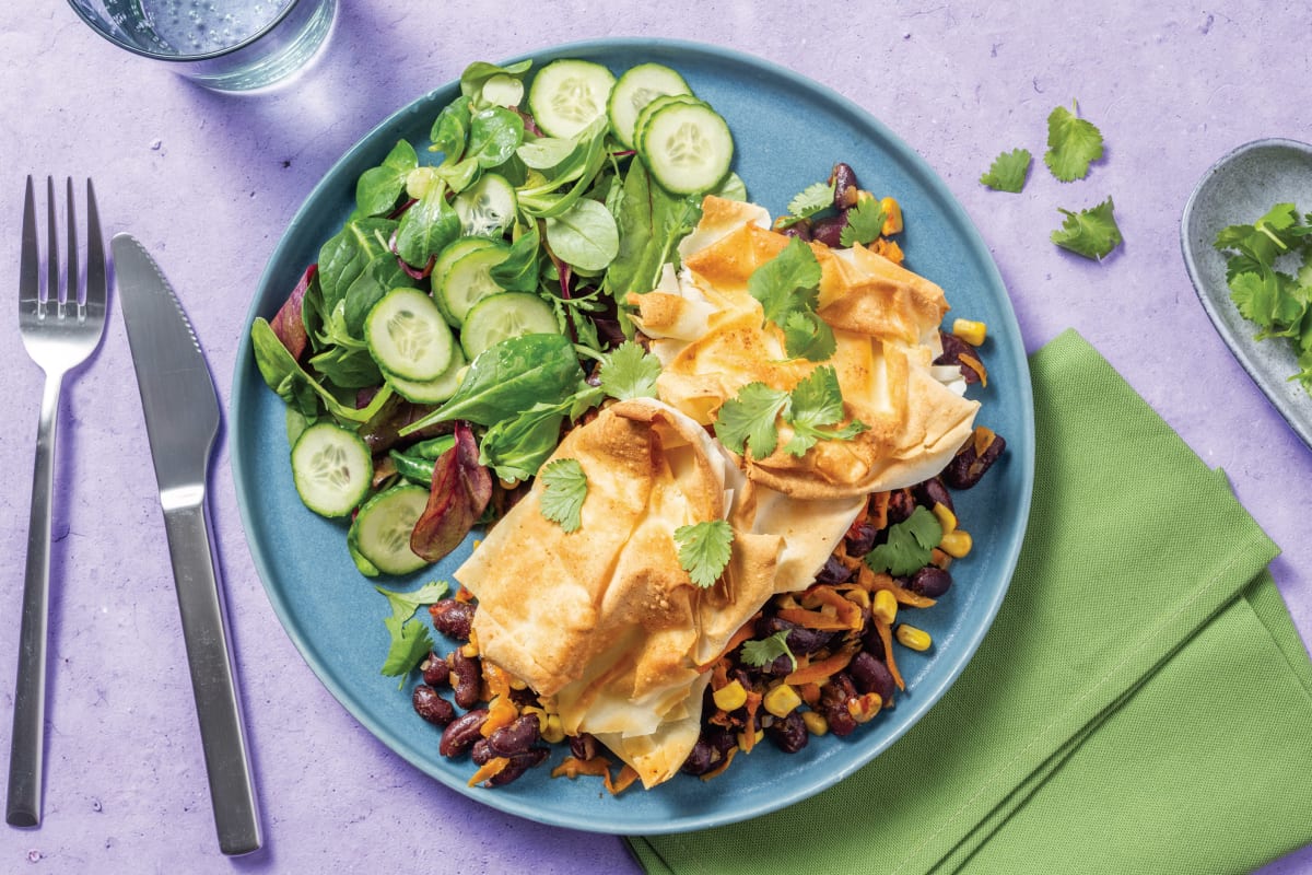 Mexican Red Kidney Bean & Veggie Filo Pie