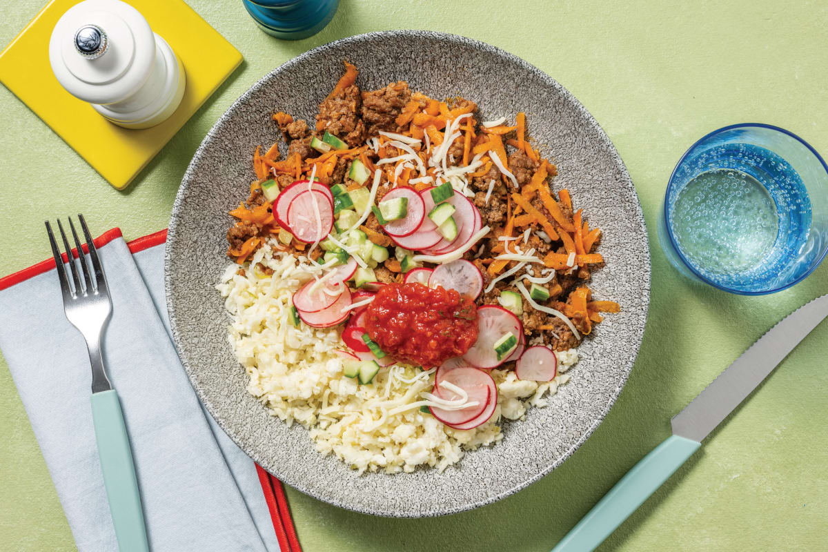 Mexican Beef & Cauliflower Rice Burrito Bowl