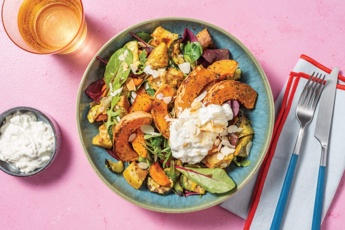 Roast Pumpkin Salad & Fetta Yoghurt