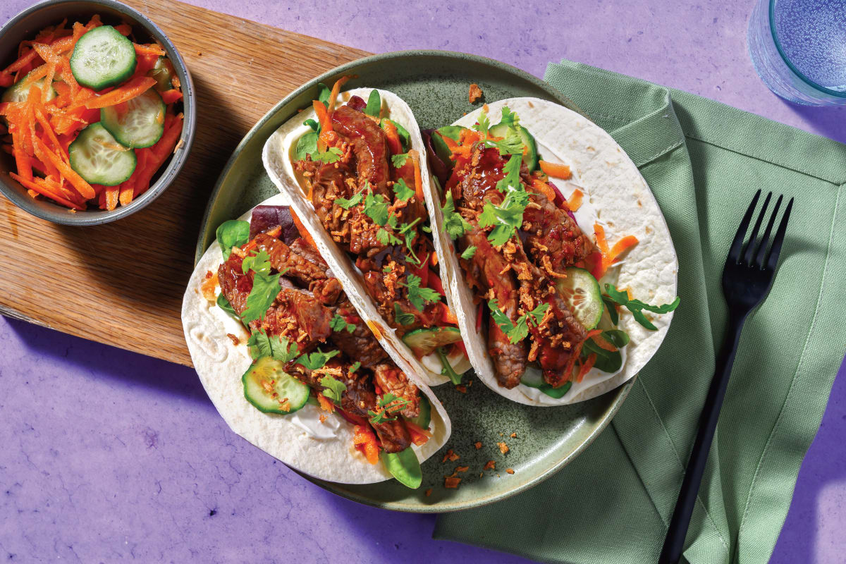 Thai Sticky Glazed Double Beef Tacos