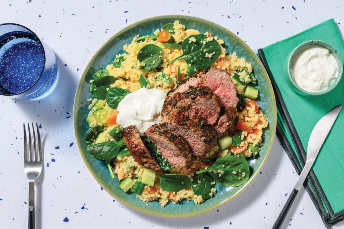 Greek-Style Double Lamb & Wholemeal Couscous Salad