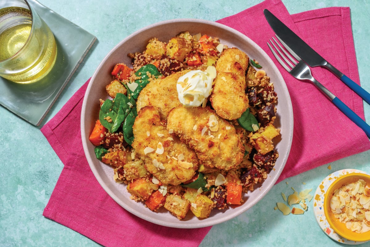 Plant-Based Crumbed Chick'n & Couscous Bowl