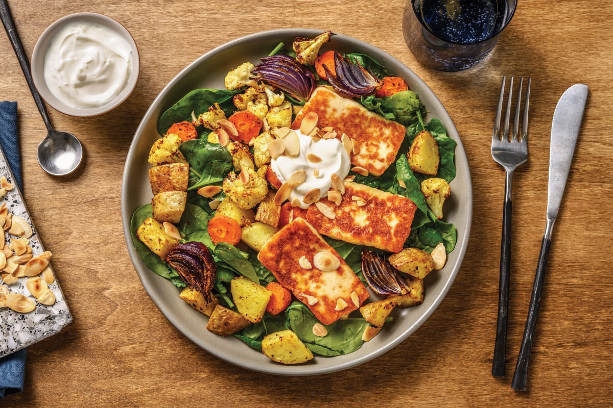 Double Honey Haloumi & Roast Veggie Salad