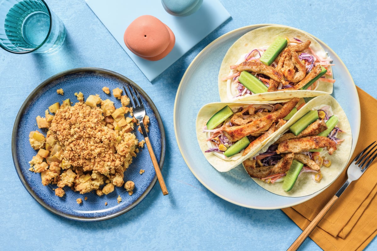 Tex-Mex Spiced Pork & Corn Slaw Tacos for Dinner